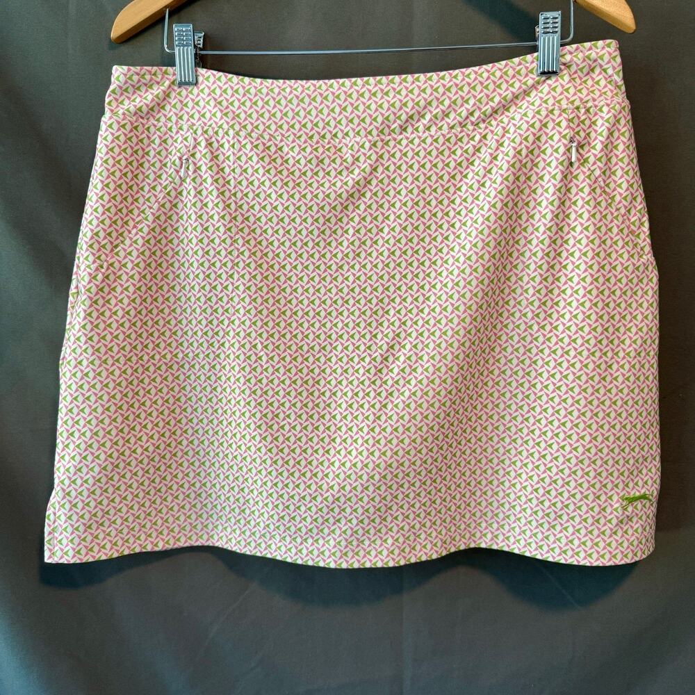 Slazenger Pink and Green Patterned Women's Golf Skort